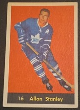 1960-61 Parkhurst #16 Allan Stanley Toronto Maple Leafs Vintage NHL Hockey Card