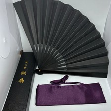 Ogatatouken High Quality Iron fan War Fan Tessen 9.8in Japanese Samurai Black