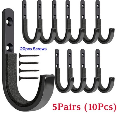 10 Pack Steel Gun Rack Wall Mount - Rifle Shotgun Hangers & Archery Bow Hook