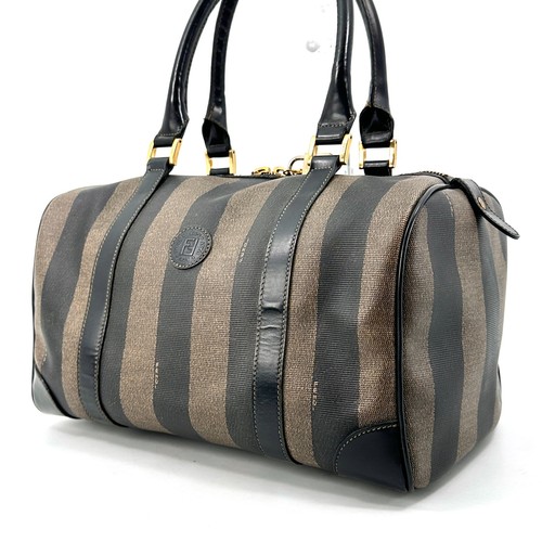 FENDI Pecan Boston Hand Bag PVC Leather Black Authentic from Japan _0188 - Picture 2 of 17