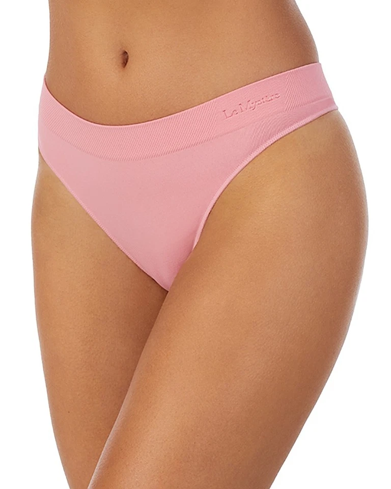Le Mystere L1466 Women's Coral Sands Seamless Comfort Thong Panty Size S - Image 2 of 3