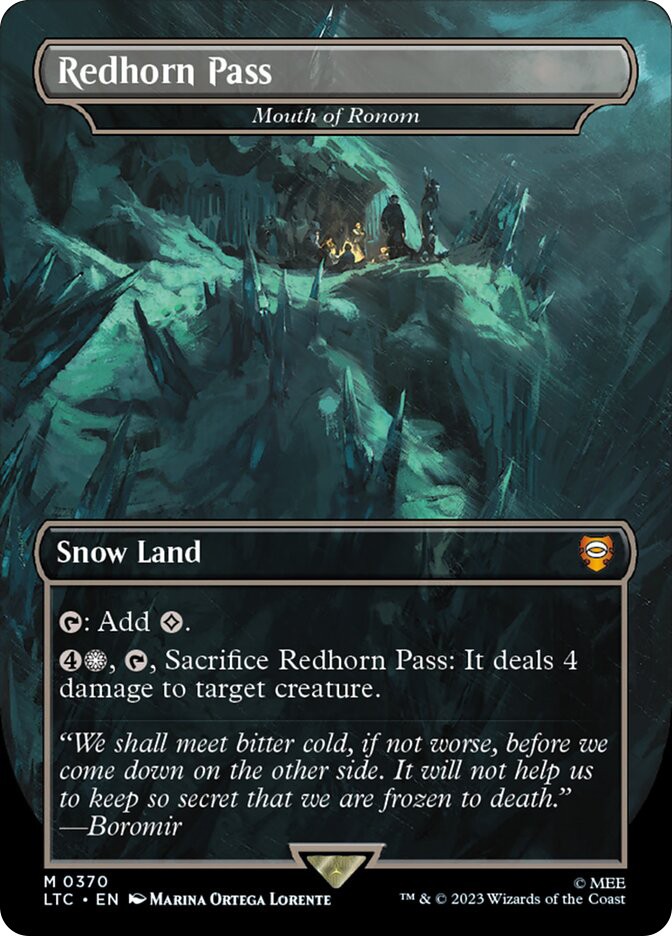 MTG Mouth of Ronom(Redhorn Pass) Borderless - The Lord of the Rings Commander