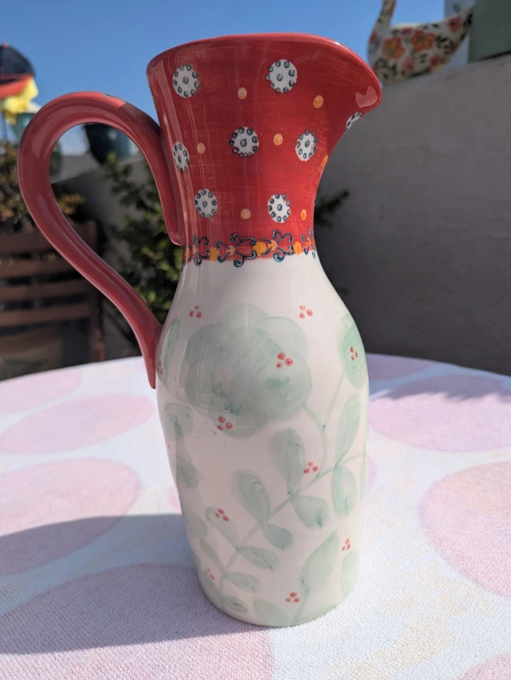 Jarra de bebidas pintada a mano Anthropology 17767096 14" de alto multicolor Foto 4 de 4