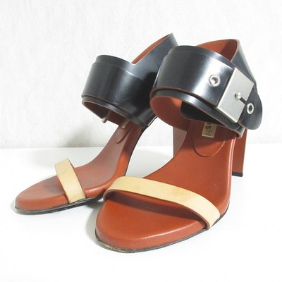 Acne Studios Wide Belt High Heel Sandals, Size 37, Black and Brown Women USED