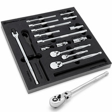 Powerbuilt 16 Piece Pro Tech Ratchet And Socket Accessories Set - 949009