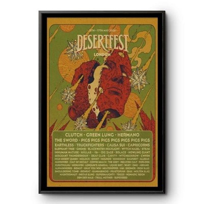 Desertfest 2026 London Official Lineup Poster Music Festival Art Print 24x36