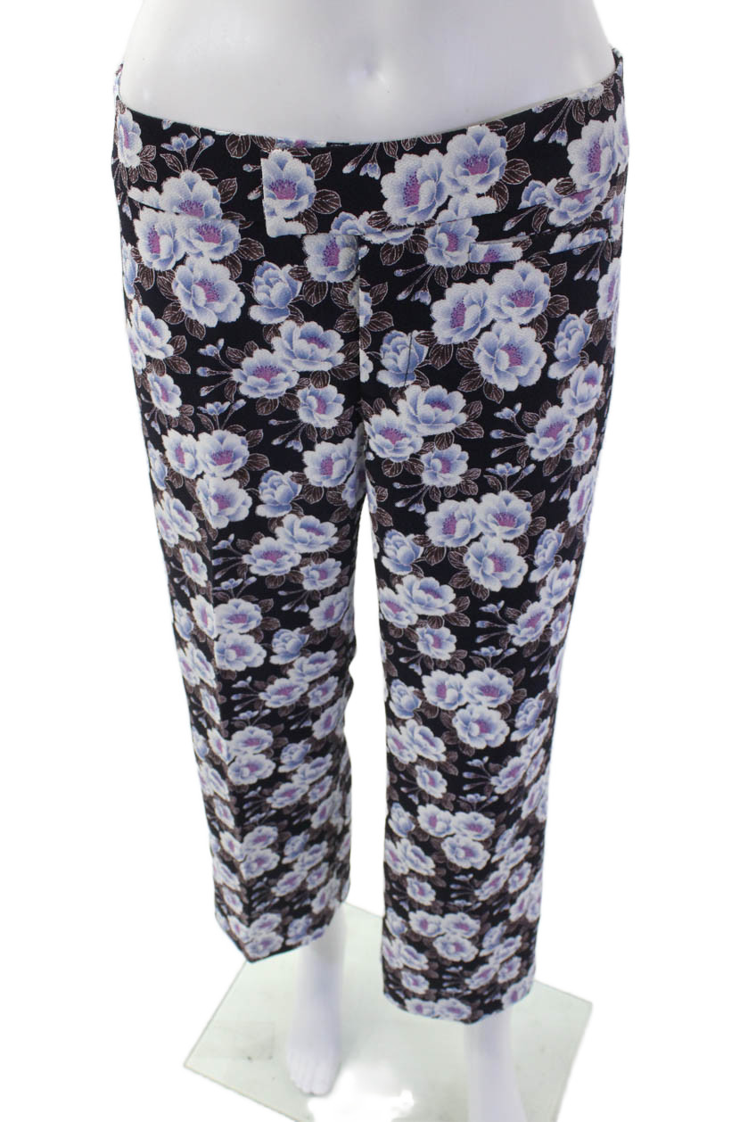Smythe Women's Hook Closure Straight Leg Ankle Pants Floral Size 4