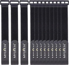 1"X 24"-12 Pack Reusable Fastening Cable Straps with Buckle Adjustable Hook and 