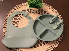 Baby Feeding Silicone Set- Dark Green