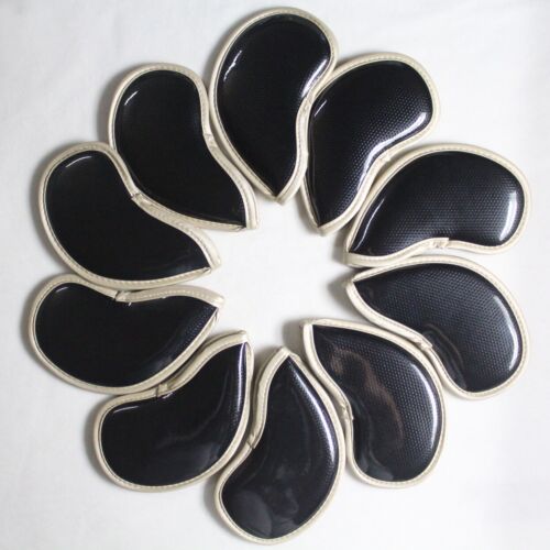 Fundas para cabeza de hierro de golf de cuero negro 10 un./12 un. - Imagen 3 de 7