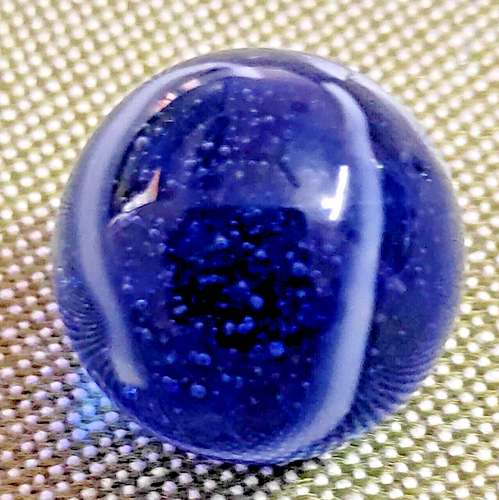 OLD2TOY.68''MARBLES COBALT BLUE 4WHITE SURFACE BANDS,LIGHT BLUE & CLEAR IN LIGHT - Picture 18 of 24
