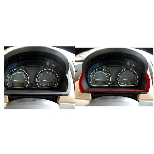 For BMW X3 2004-2010 Red Carbon Fiber Instrument Chin Decorative Sticker Trim - Foto 3 di 7