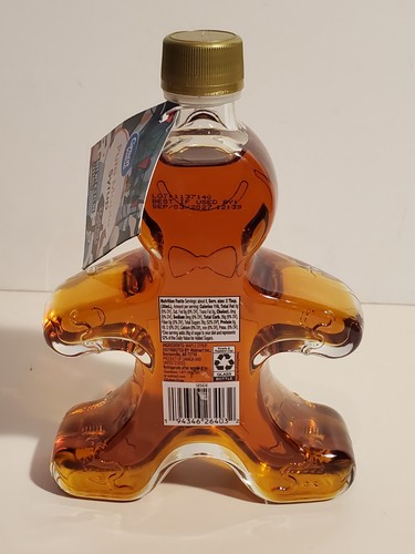 GREAT VALUE GINGERBREAD MAN COOKIE BOY SHAPE PURE MAPLE SYRUP GLASS BOTTLE 8.5OZ - Picture 2 of 2