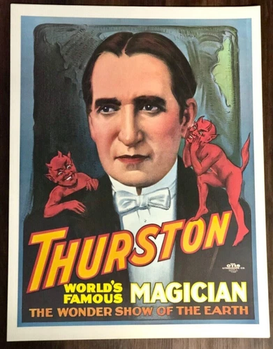 Vintage THURSTON Magic Poster OTIS LITHOGRAPH CO. World’s famous Magician Devil