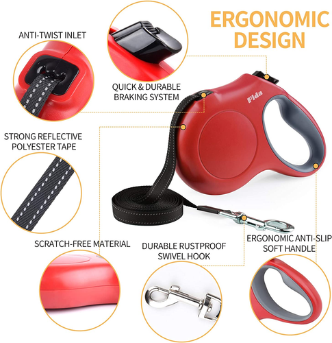 Retractable Dog Leash with Dispenser and Poop Bags, 16 Ft Pet Walking Leash for - Picture 3 of 12
