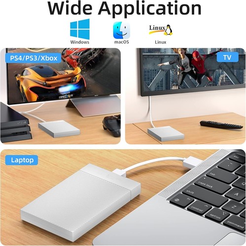 2.5" SATA USB 3.0 Hard Drive Disk HDD SSD Enclosure External Case White Pink US - Picture 10 of 15