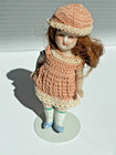 Antique All Bisque Jointed German Kestner Style Doll Dollhouse Size 4"