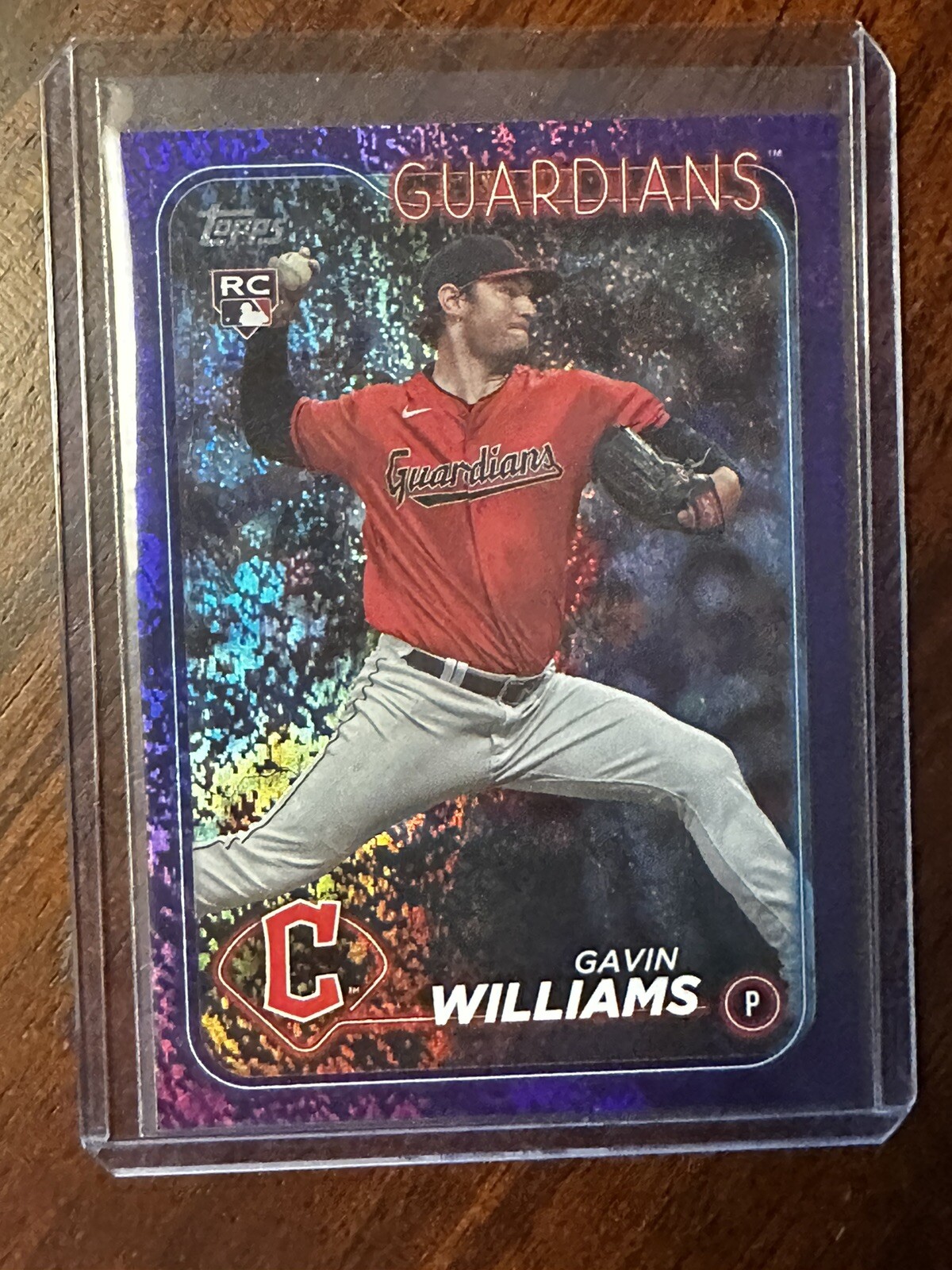 Gavin Williams 2024 Topps Series 1 #242 Purple /799 Rookie Card RC Guardians