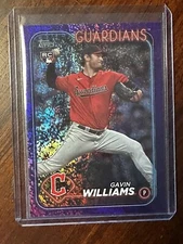 Gavin Williams 2024 Topps Series 1 #242 Purple /799 Rookie Card RC Guardians
