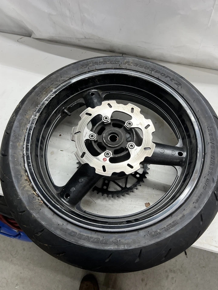 08 Suzuki SV650 Rear Wheel Rim & Tire 160/60-17 Sv650s Good Tire Complete Rotor - Image 2 of 4