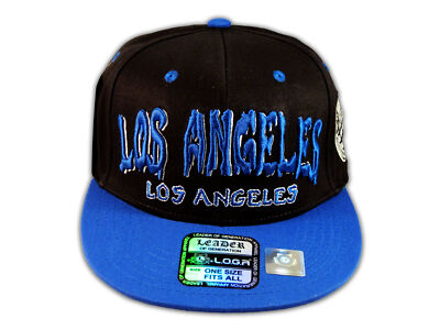 Los Angeles Snapback Black Blue Baseball Hat Cap Grenade Flat Bill