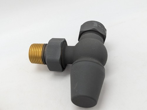Traditional antique design TRV thermostatic brass angled radiator valves pair - Picture 7 of 11
