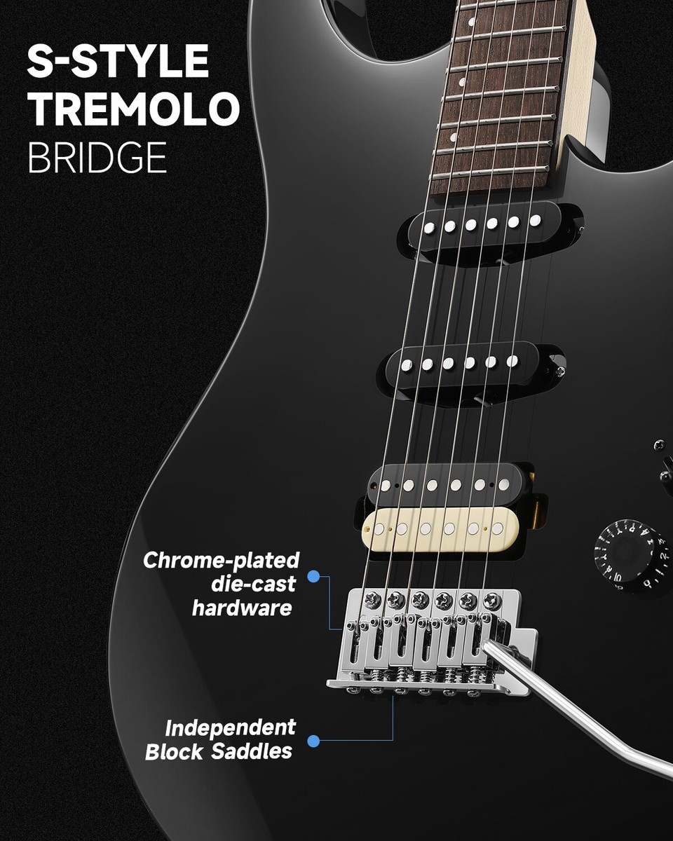 Donner DMT-66 Electric Guitar Kit With Gig Bag Tremolo Bar HSS