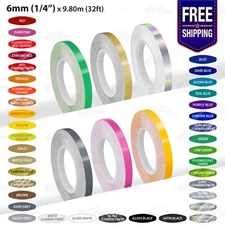 1/4" PIN STRIPES Car Model Motorcycle Truck Decals Line TAPE Vinyl Stickers 6mm