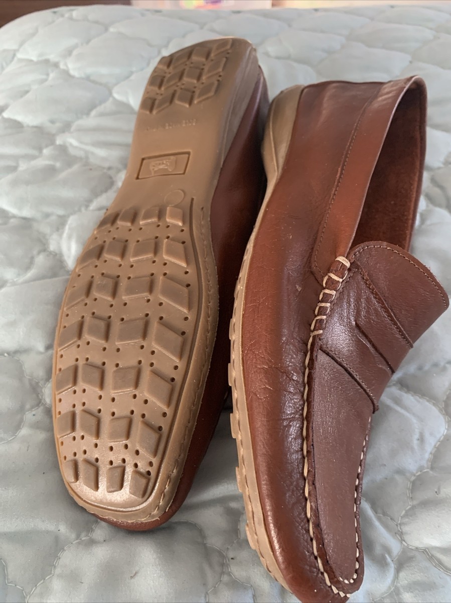 L Artigiano Sorrentino Handmade Italy Leather Penny Loafers 
