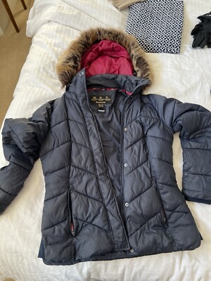 Barbour Navy Blue Fibre Down Hooded Quilted Womens Jacket