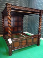 Mahogany Tudor style Four Poster mahogany Bed USA King Size X77