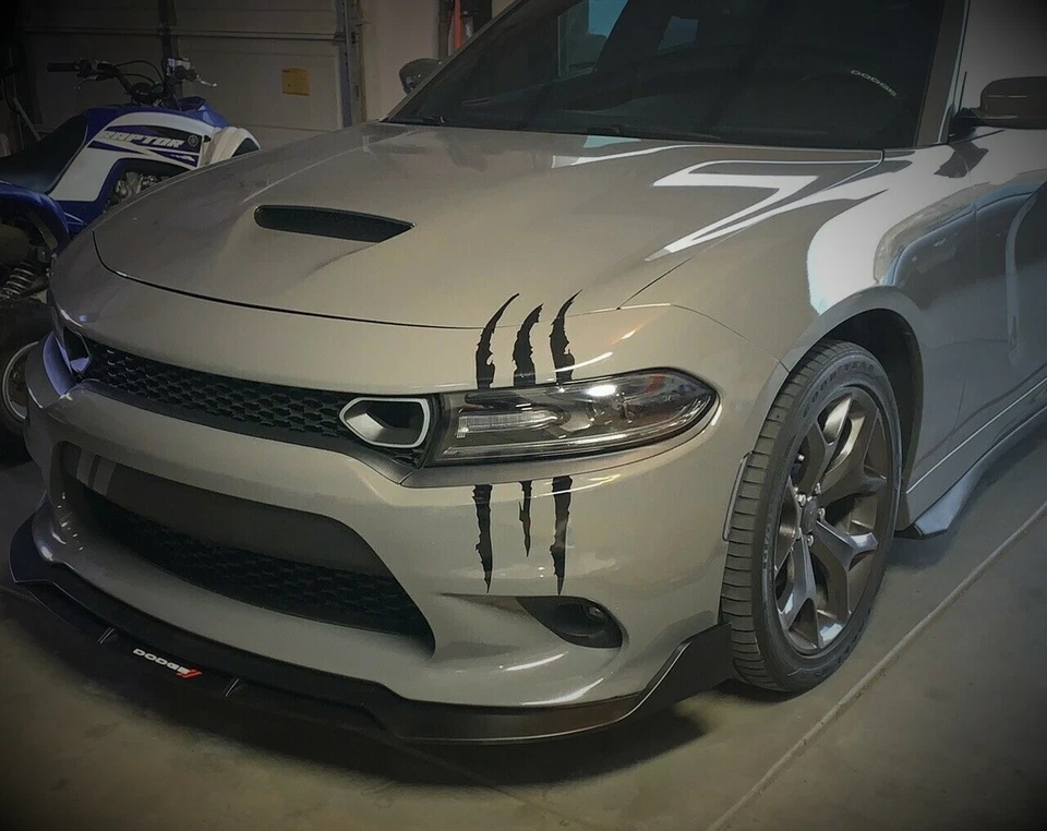 20x8"CLAW GRAPHIC Fits Dodge Challenger Charger RT SRT Decal Scratch Headlight - Image 3 of 4
