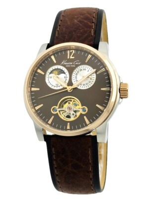 Kenneth Cole KC1464 Automatic Skeleton Multifunction Brown Leather