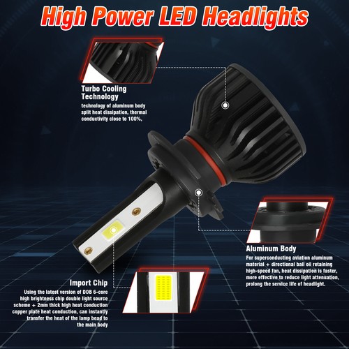 For Ford Fusion 2006-2016 LED Headlights High Low Beam Fog Light Bulbs 6000K P4C - Picture 9 of 18