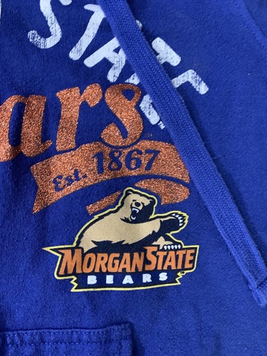 Morgan State University Hoodie Womens Size Bear Medium Royal Blue 4her Sweater M - Picture 5 of 11