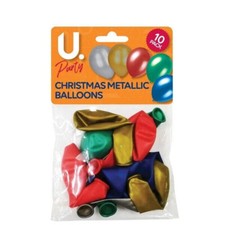 The U. Christmas Metallic Balloons 10pk.