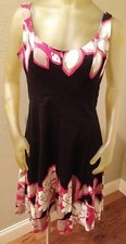NINE WEST Black/Pink/Khaki SHEATH Sleeveless Dress Womens 8 NEW