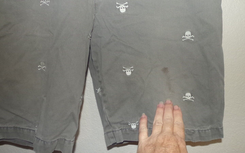 Old Navy Men's Gray White Skull Embroidered Board Chino Shorts Sz 36 - 第 6/12 張圖片
