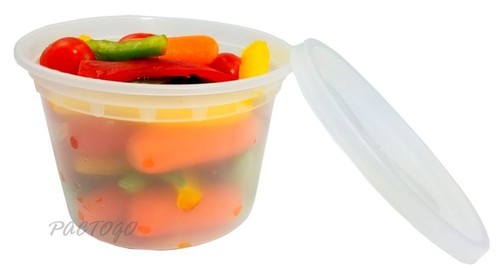 240 set - 16 once Contenitori per zuppe/alimenti in plastica trasparente con coperchi combinati (microonde) - Foto 4 di 7