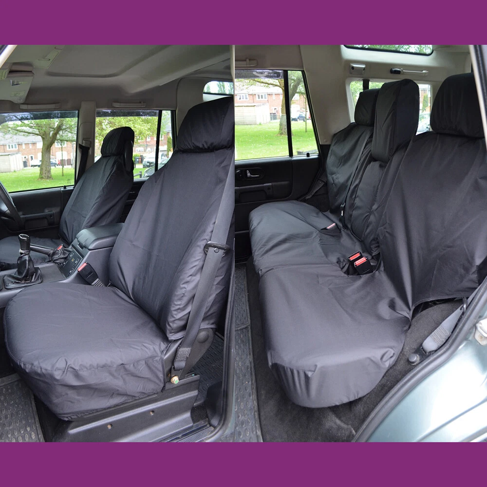 Land Rover Discovery 2 Waterproof Black Front NoArmrests Rear 5 Seat Covers