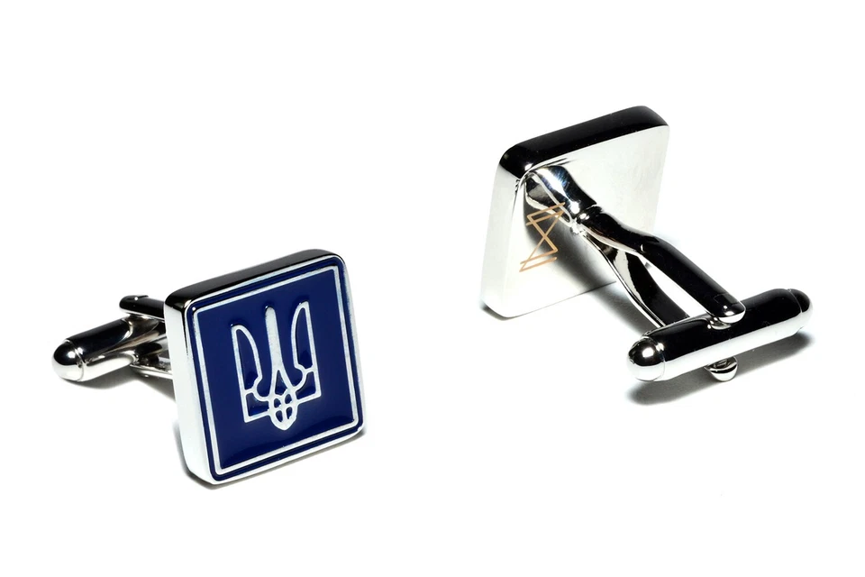 Украина герб запонки, украинский трезубец Tryzub стали запонки - Изображение 4 из 4