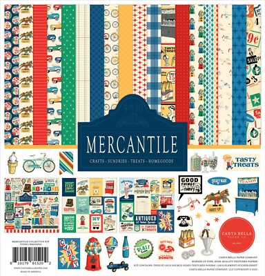 Carta Bella MERCANTILE 12x12 Collection Kit Scrapbook Journal Retro Nostalgia
