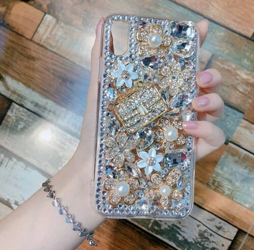Estuche de cristal con diamantes de imitación de diamantes brillantes gemas brillantes de lujo para teléfonos celulares Foto 4 de 4