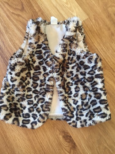 animal print faux fur gilet ~ brown 