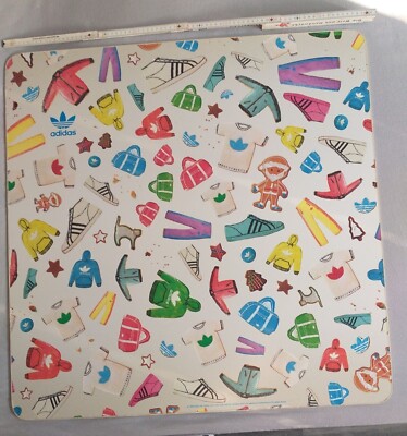 Adidas Originals Werbeschild Kunststoff Vintage sehr selten ca. 80x80 cm x 3mm