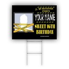 Sweet 16th Happy Birthday Your Name Your Photo Lawn Garden Coroplast Yard Sign
