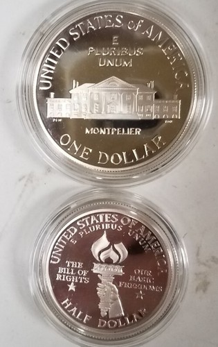 CS0293SBSCFO US MINT COMMEM 2 COIN YEAR 1993-S BILL OF RIGHTS PROOF SET FRESH OP - Picture 3 of 7