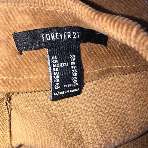 NWOT forever 21 Brown Corduroy Mini Skirt women XS - Picture 6 of 6