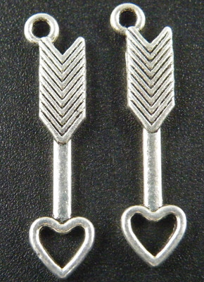 50pcs Tibetan Silver Cupid's arrow Charms 30x7x2mm ZN46725
