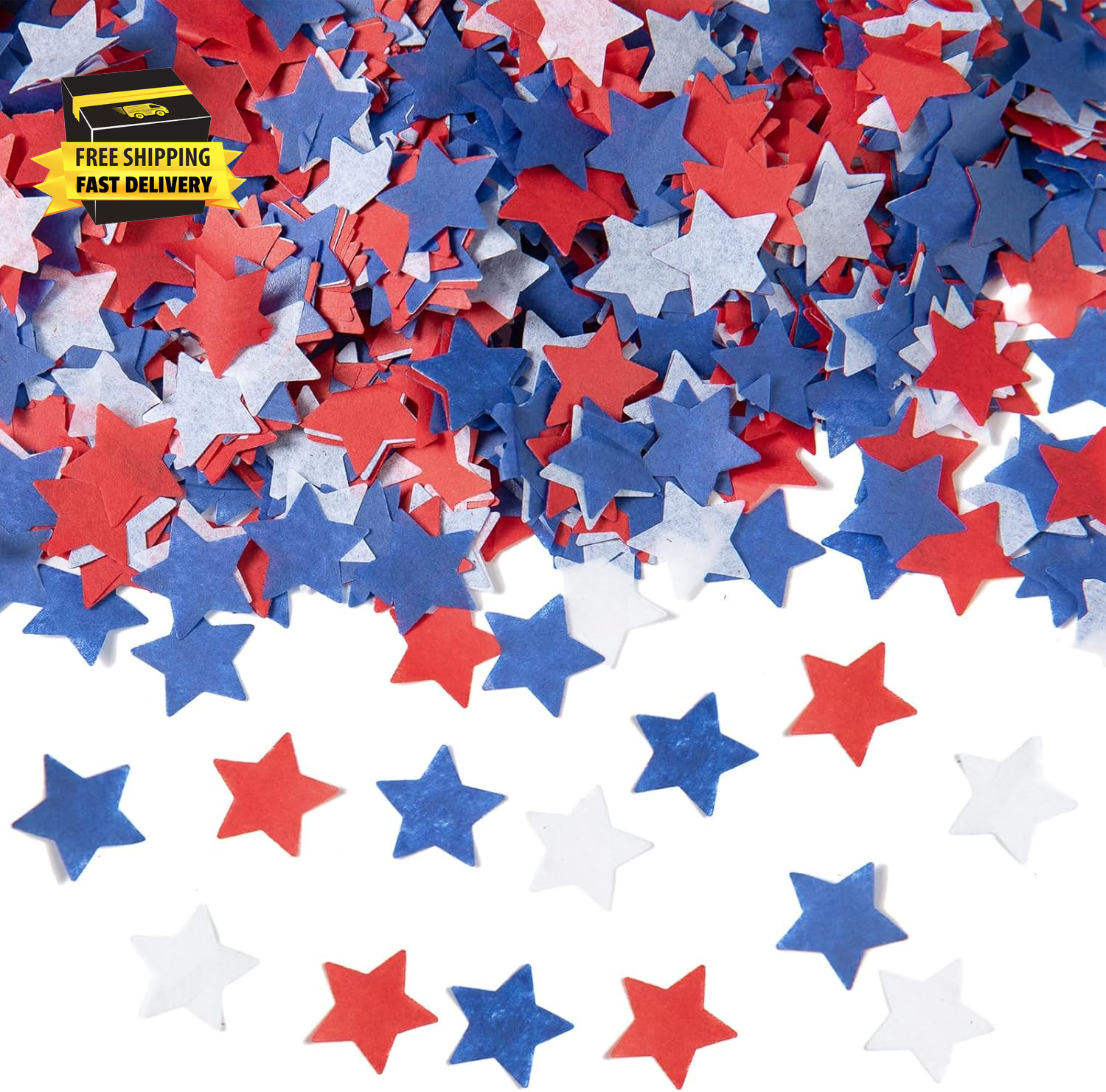 8000Pcs Patriotic Star Confetti Decoration, 4Th of July Blue Red White Paper Sta